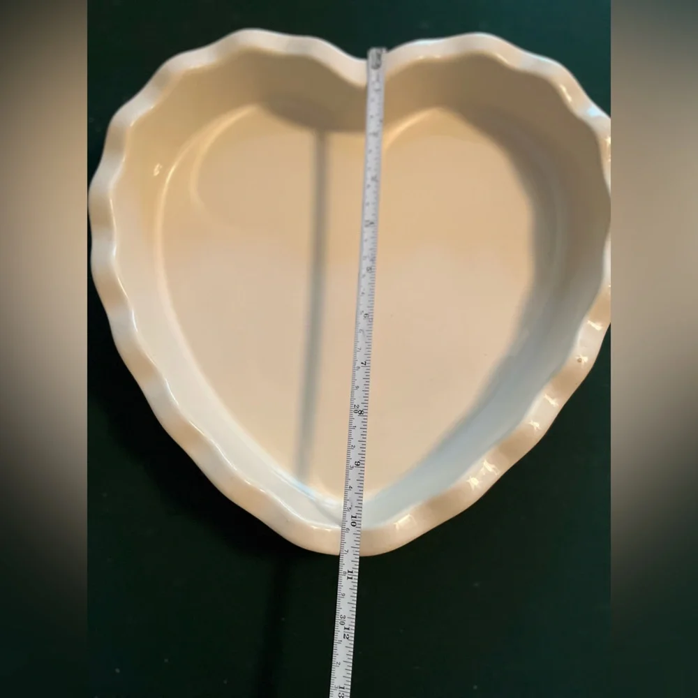 Emile Henry from Williams Sonoma Heart-Shaped White Ceramic Pie Dish